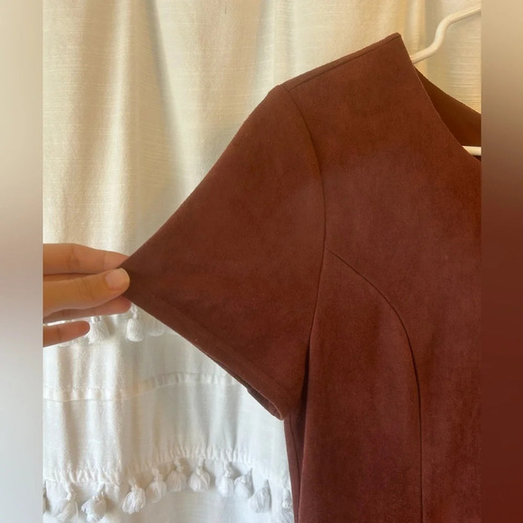 41 Hawthorn Bowie Faux Suede Dress brown size M - Picture 3 of 11